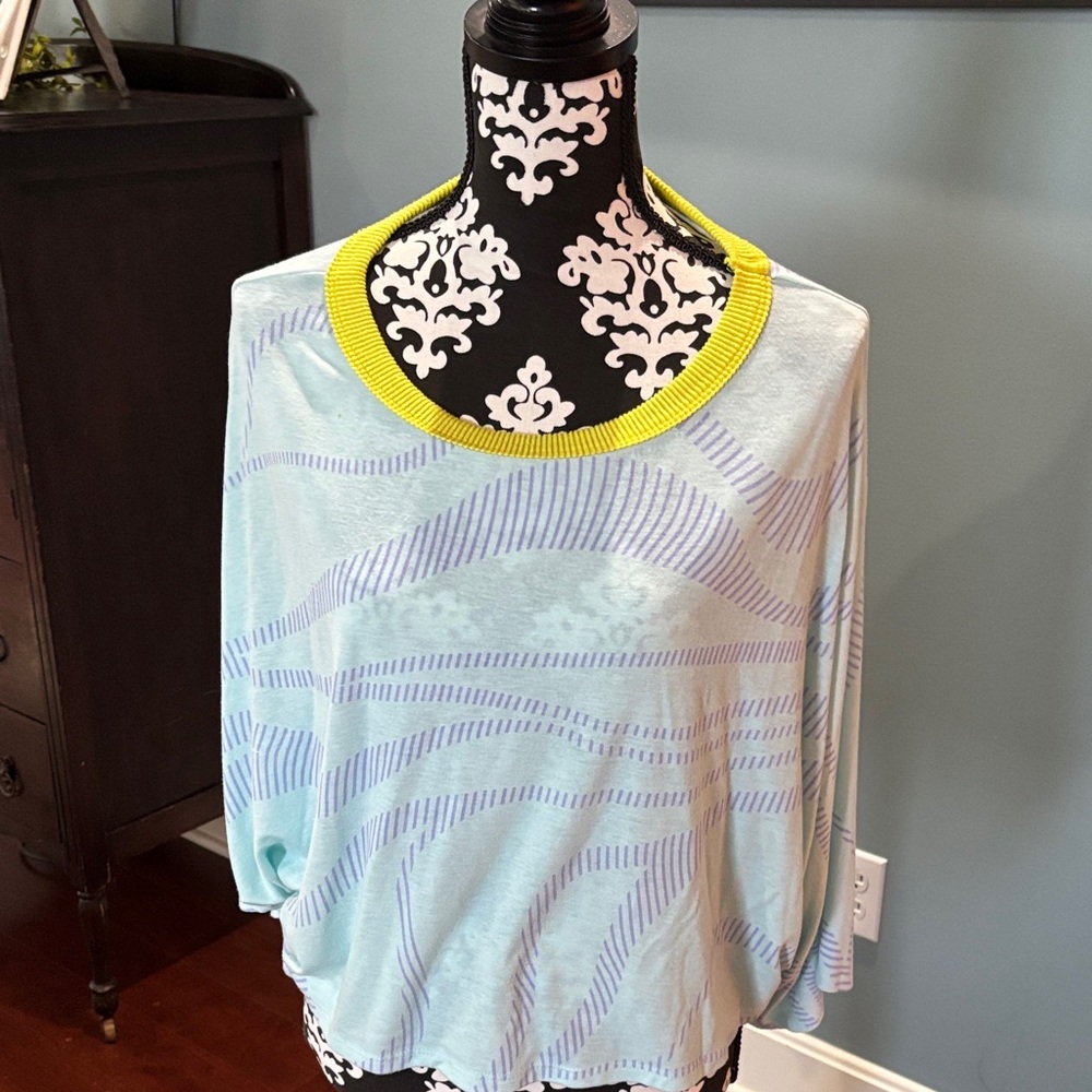 BUCKETLIST Light Blue and Purple Top